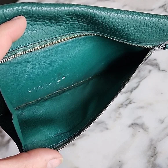 RARE: Hermes Paris Dogon Long Green Wallet - Picture 5 of 15